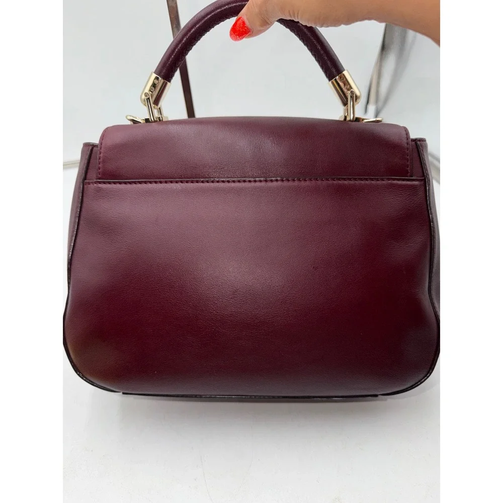 Kate Spade Robson Lane Marcelle Leather Satchel Cherry Wood burgundy.